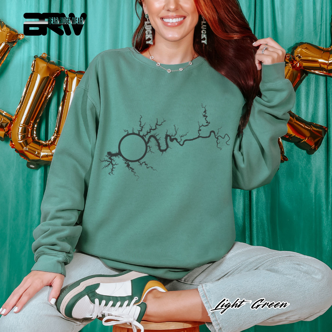 'Lake Cumberland Map' Crewneck Sweatshirt