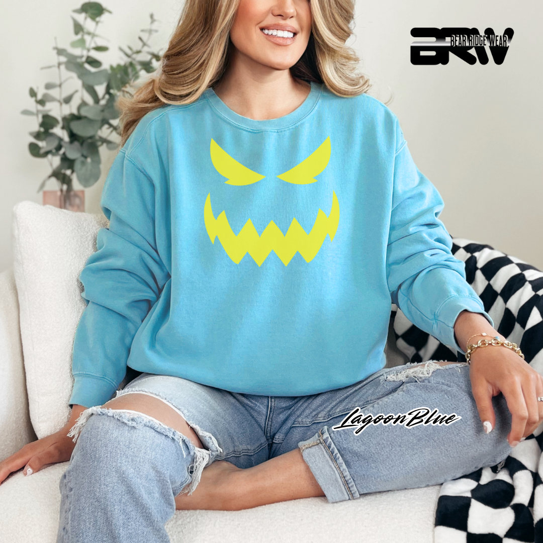 'Scary Pumpkin face' Fall Long Sleeve Tee