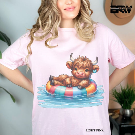 'Highland Cow- Float' 2 Summer Tee