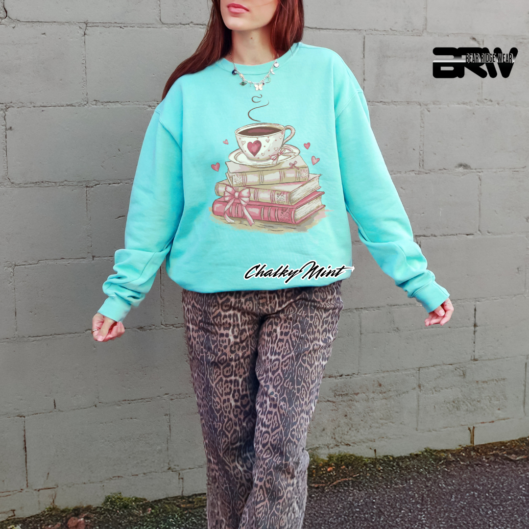 'Coffee on Top of the Books' Long Sleeve Tee