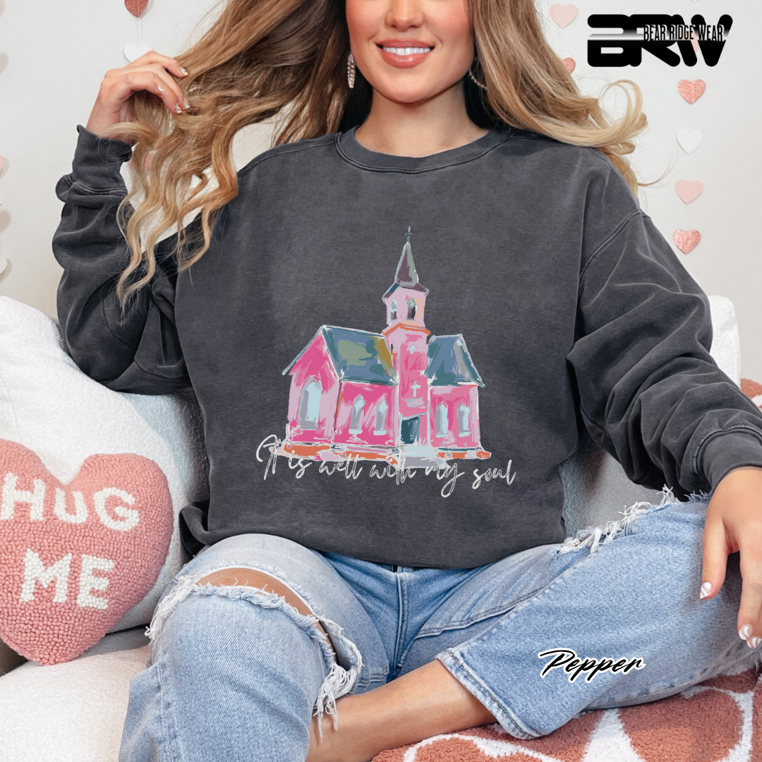 'It Is Well With My Soul' Faith Crewneck Sweatshirt