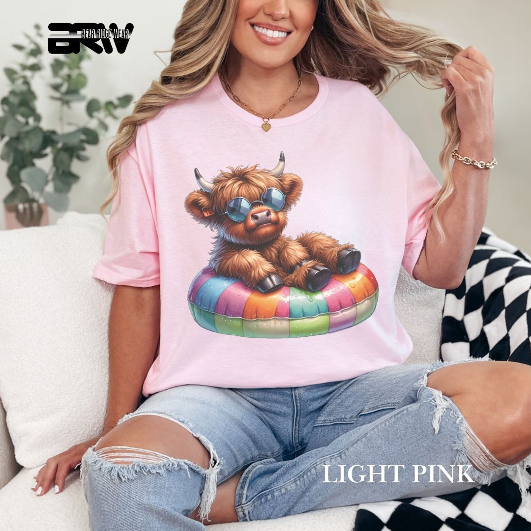 'Highland Cow-Float' 2 Summer Tee
