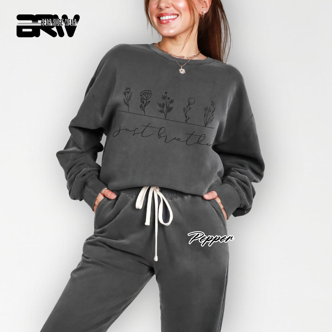 'Just Breathe' Everyday Crewneck Sweatshirt