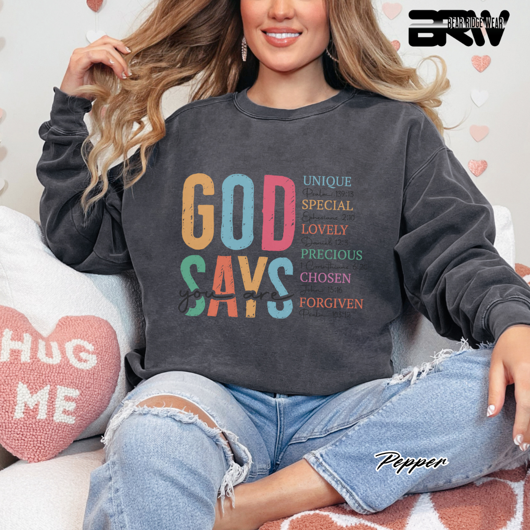 'God Says, You Are' Faith Long-Sleeve Tee
