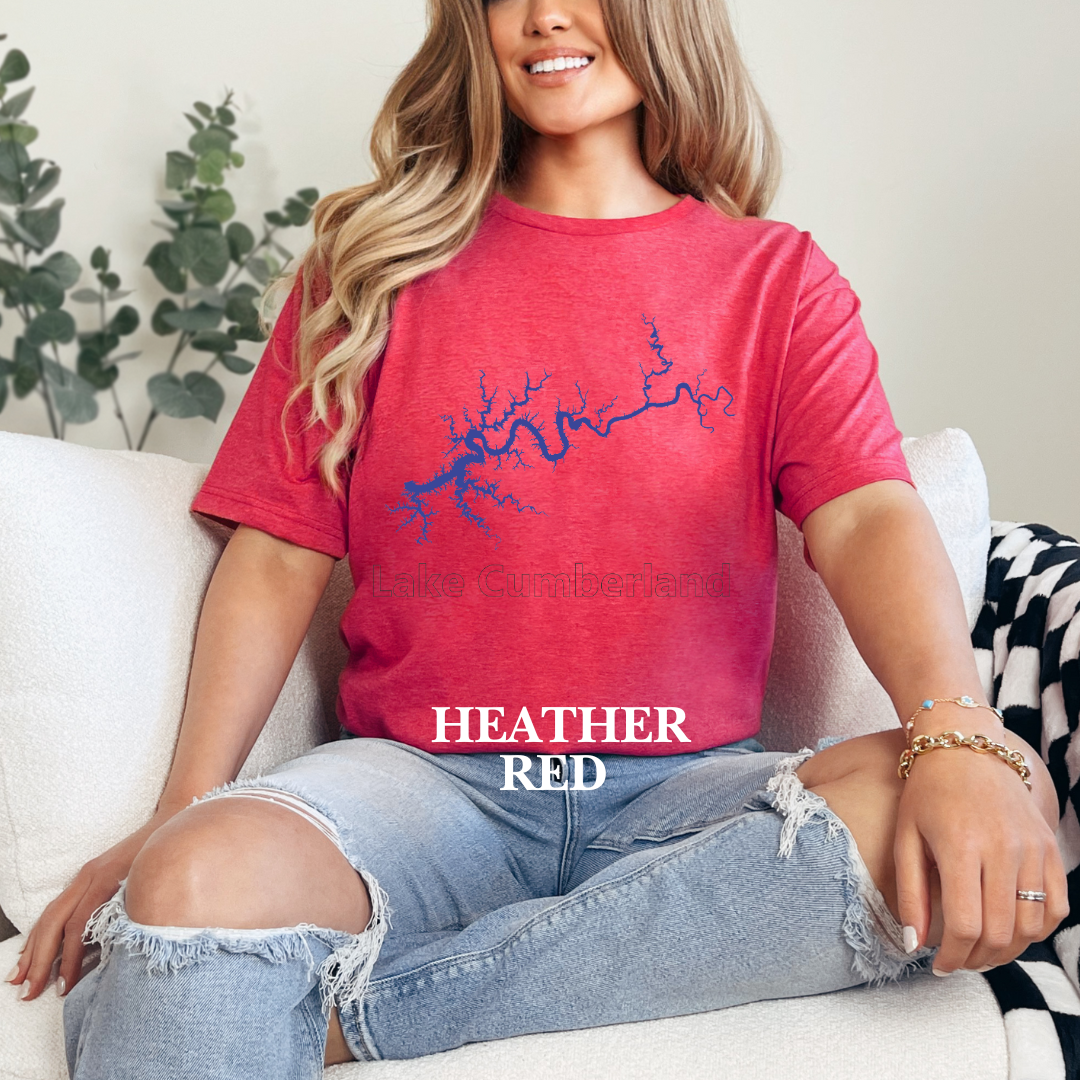 "Blue Lake Cumberland Map" Tee