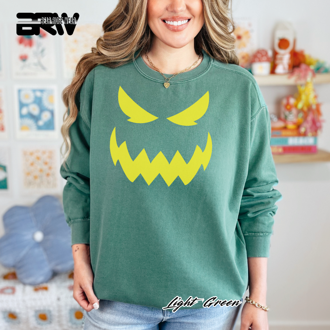 'Scary Pumpkin face' Fall Long Sleeve Tee