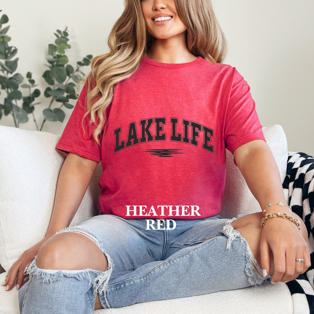 "Black  Stroke Lake Life" Tee