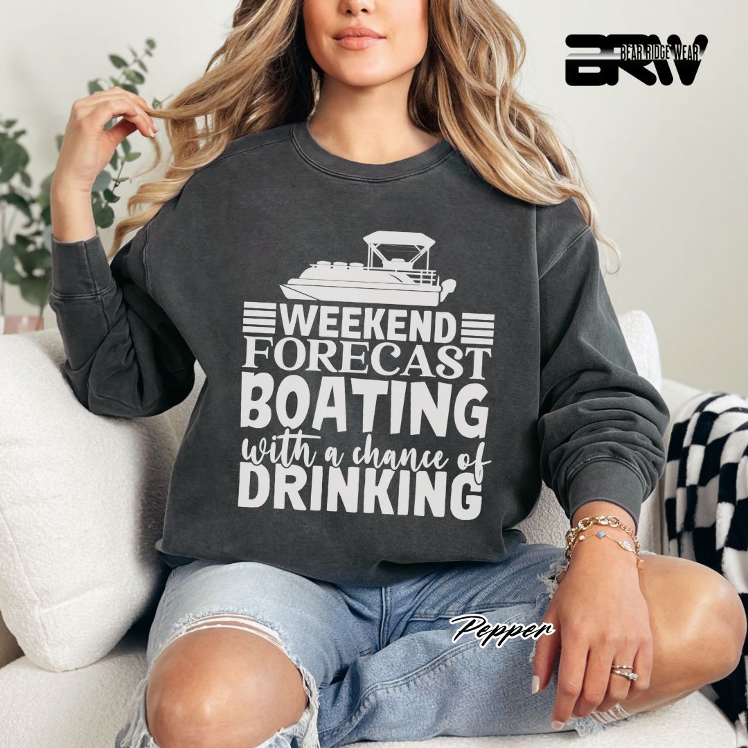 'Weekend Forecast-Boating' Summer Long Sleeve Tee