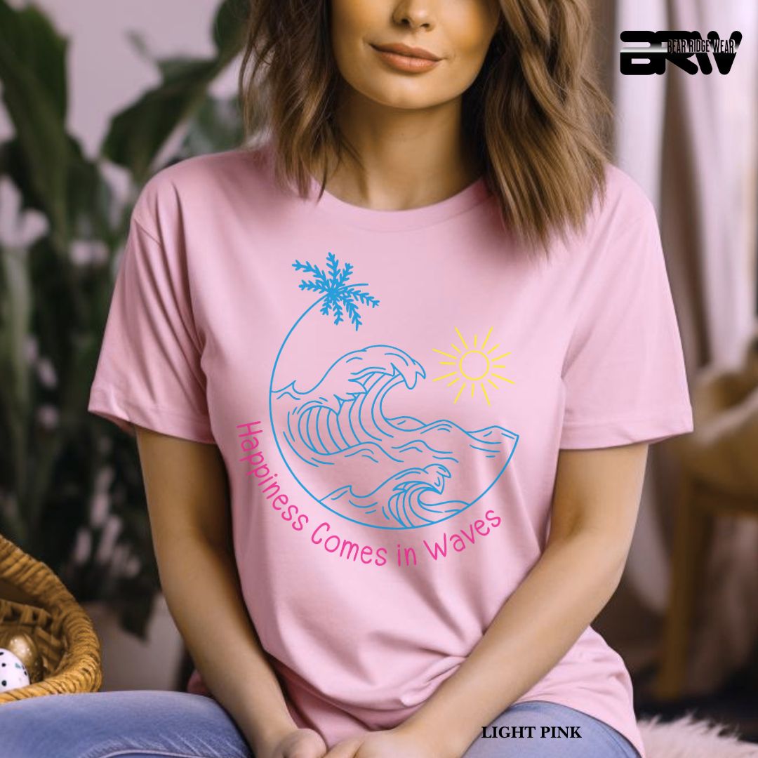 'Happiness Comes In Waves' 2 Summer Tee