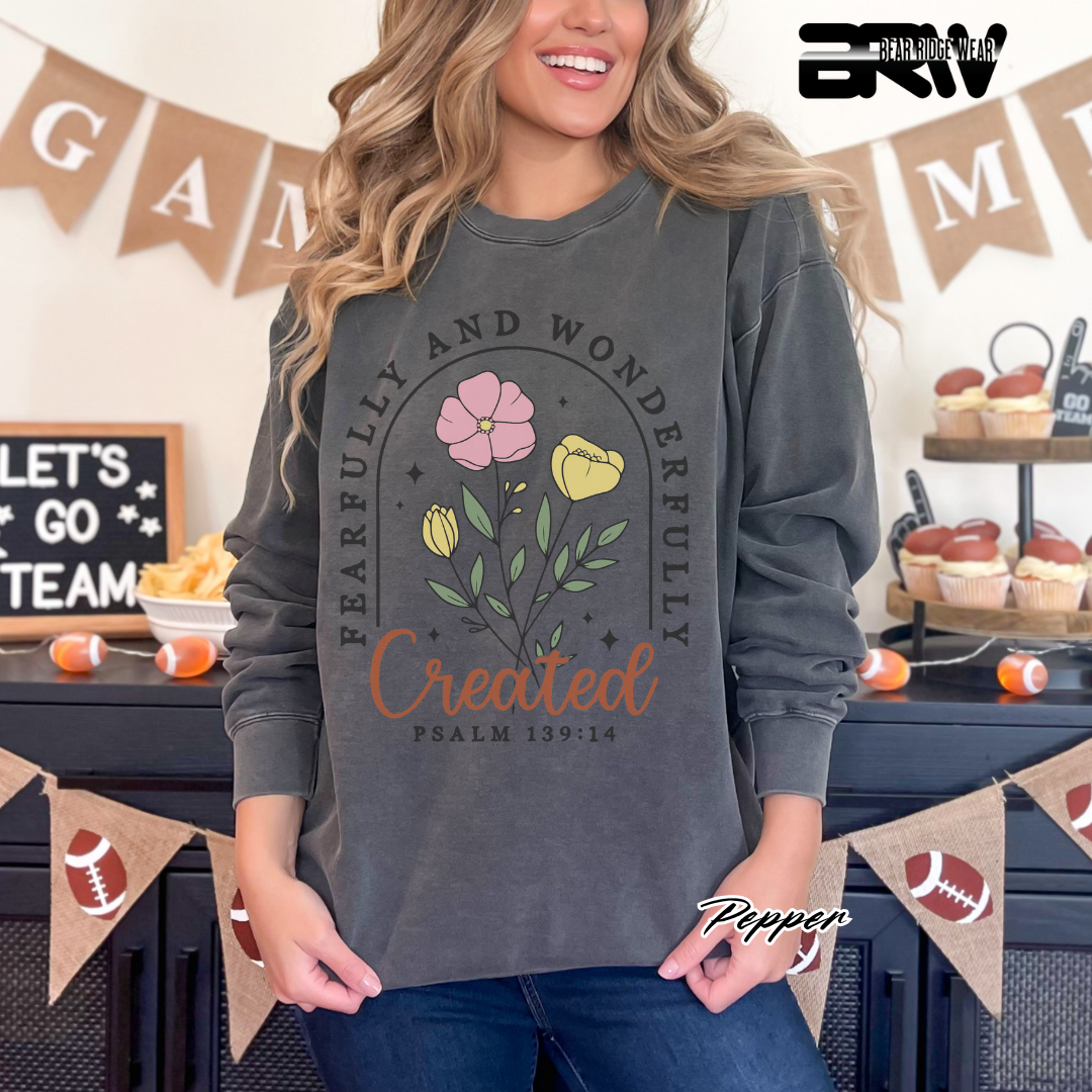'Fearfully and Wonderfully Created' Faith Long-Sleeve Tee