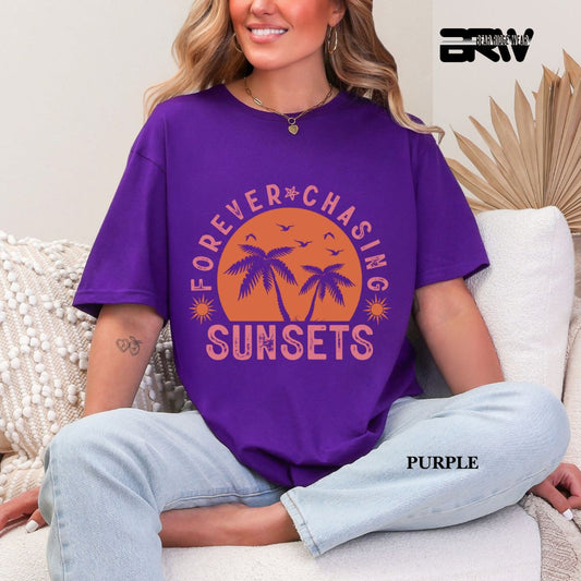 'Forever Chasing Sunsets' 3 Summer Tee