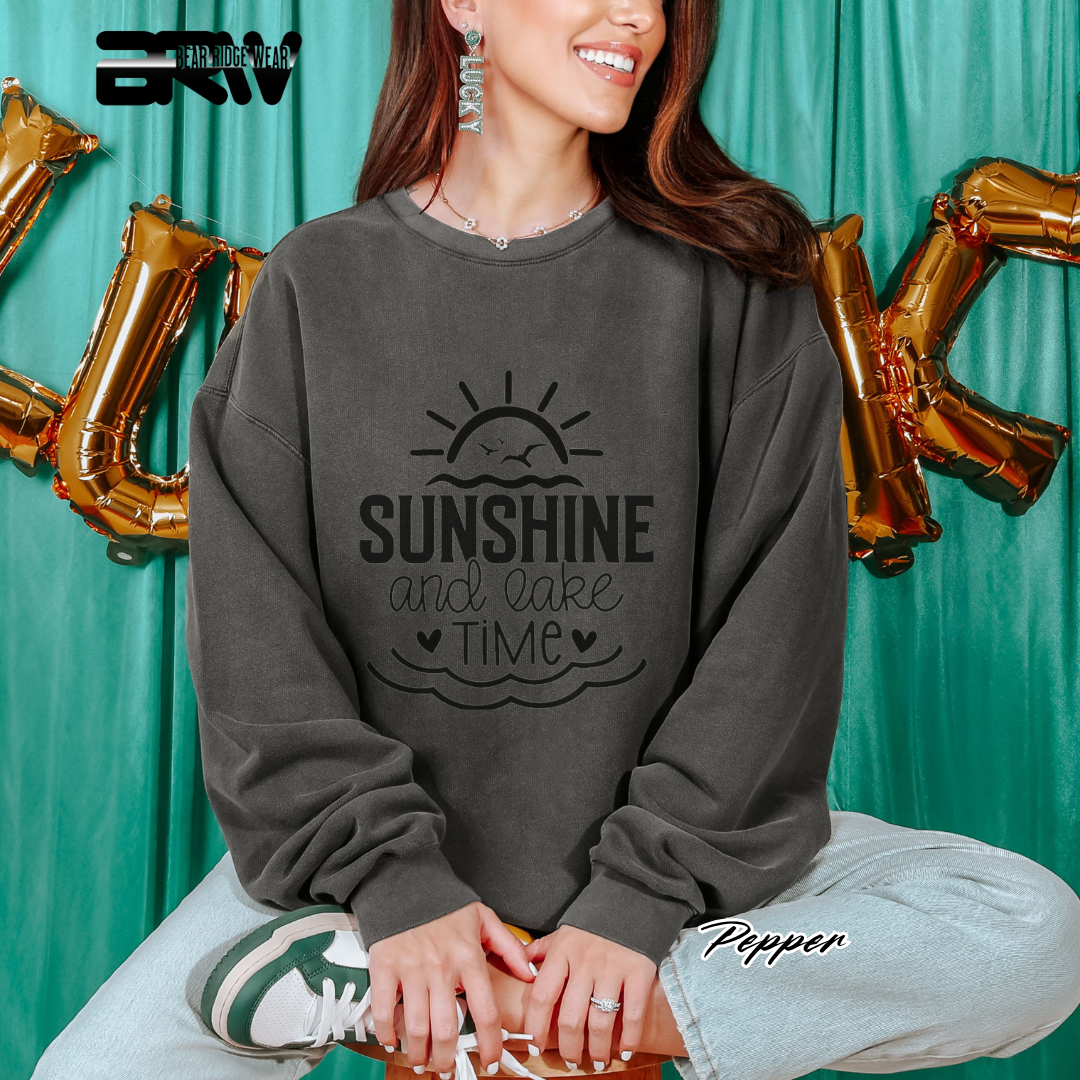 'Sunshine and Lake Time' Crewneck Sweatshirt