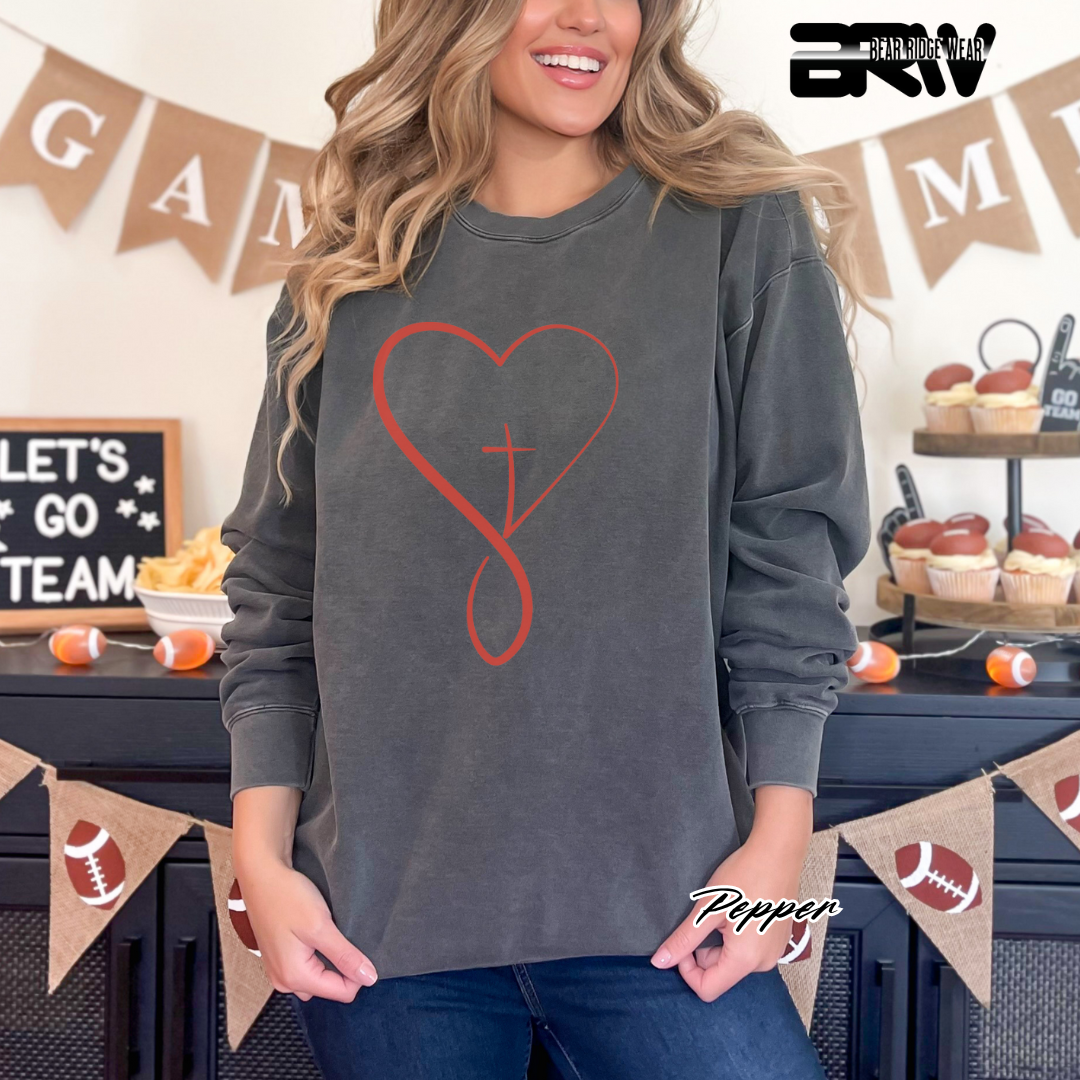 'Infinity Heart With Cross Inside' Faith Long-Sleeve Tee