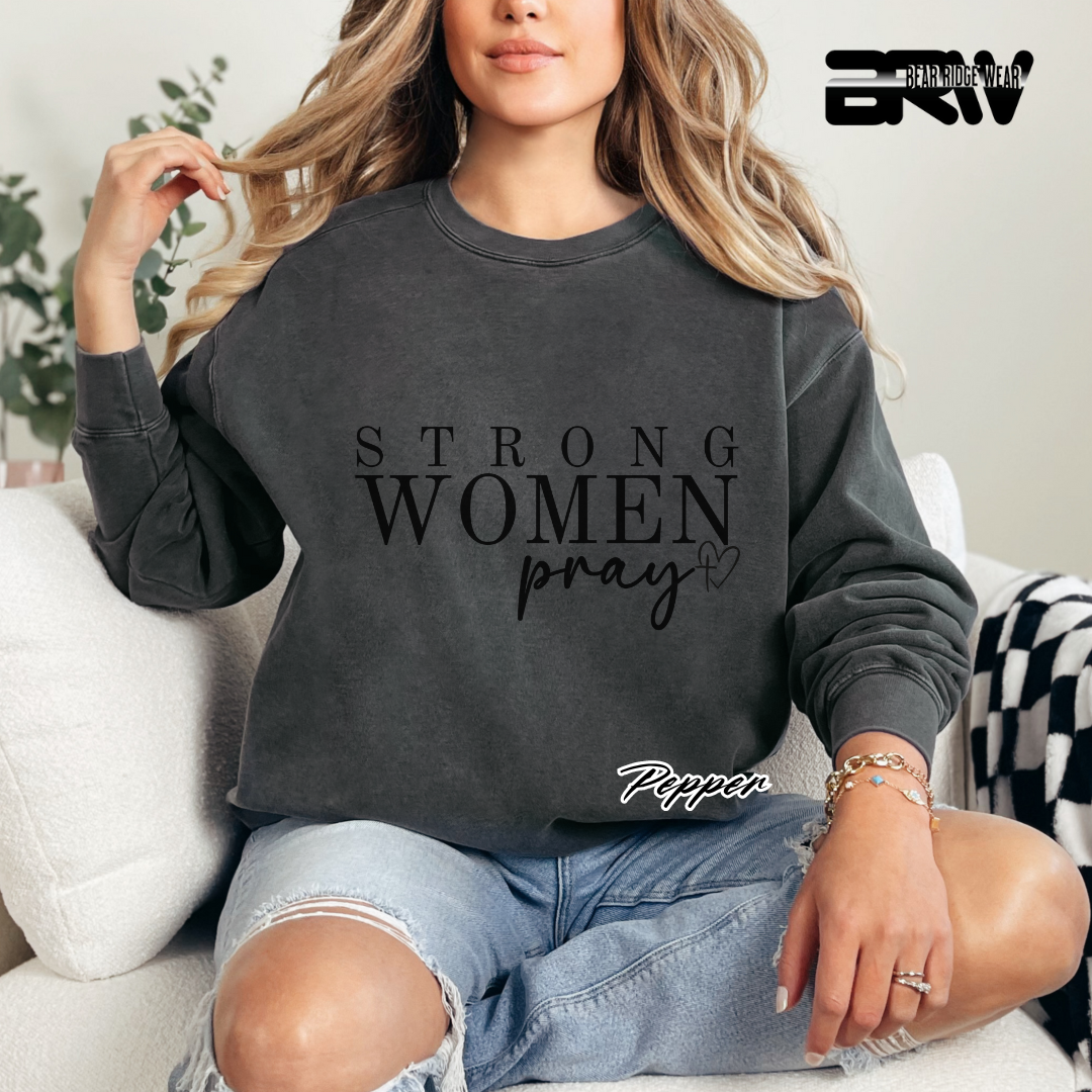 'Strong Woman Pray' Crewneck Sweatshirt