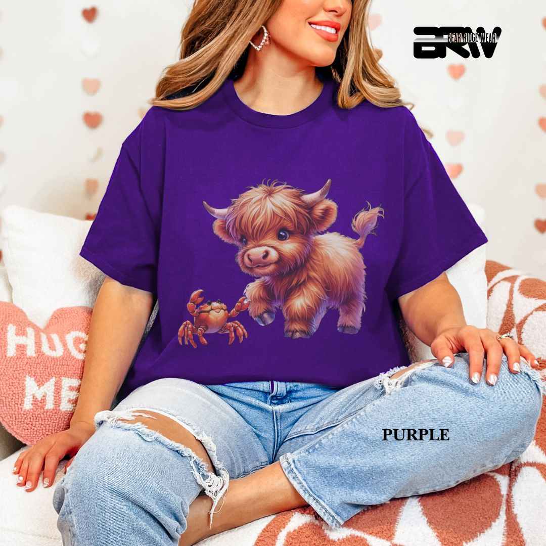'Highland Cow-Crab' 3 Summer Tee