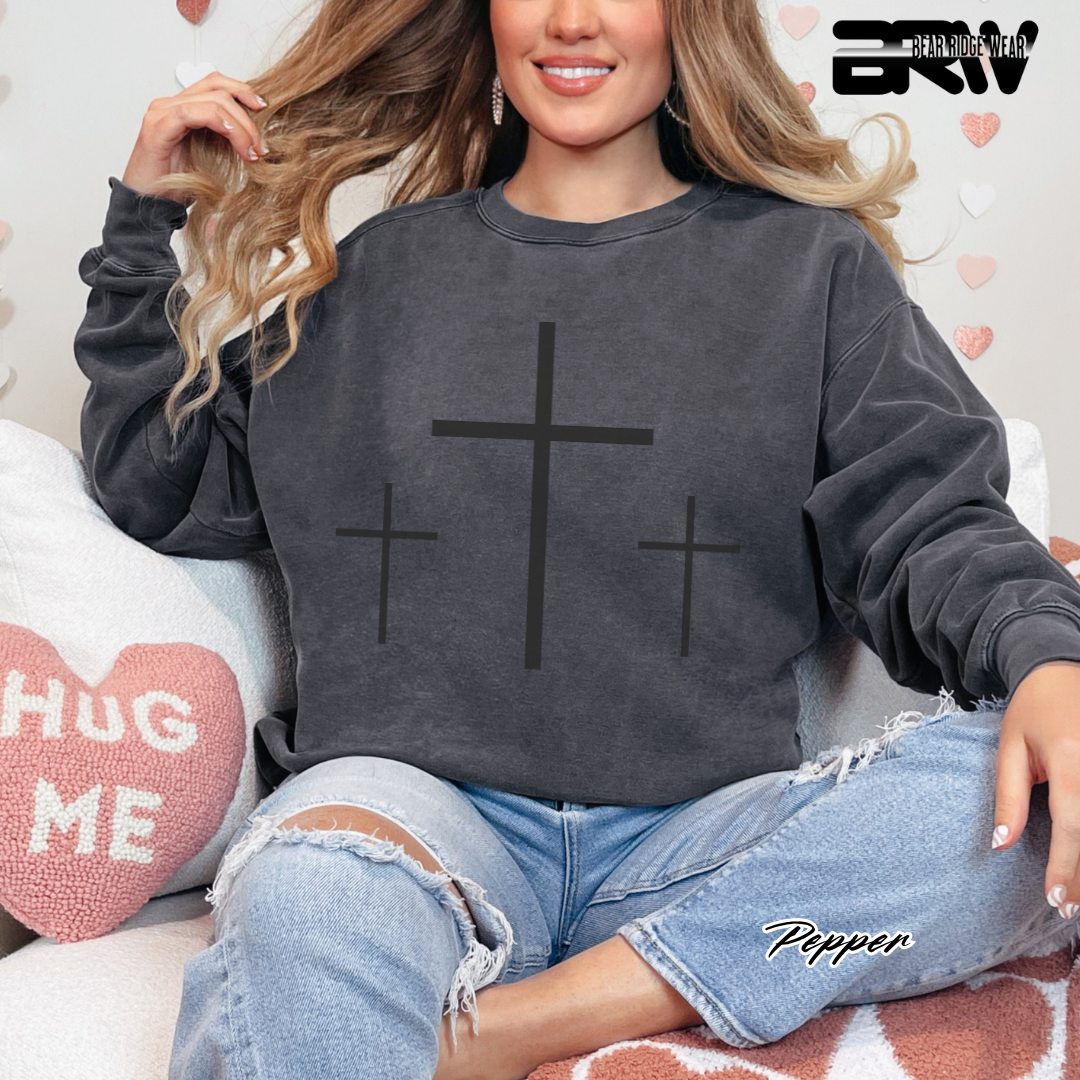 'Three Cross' Faith Long Sleeve Tee