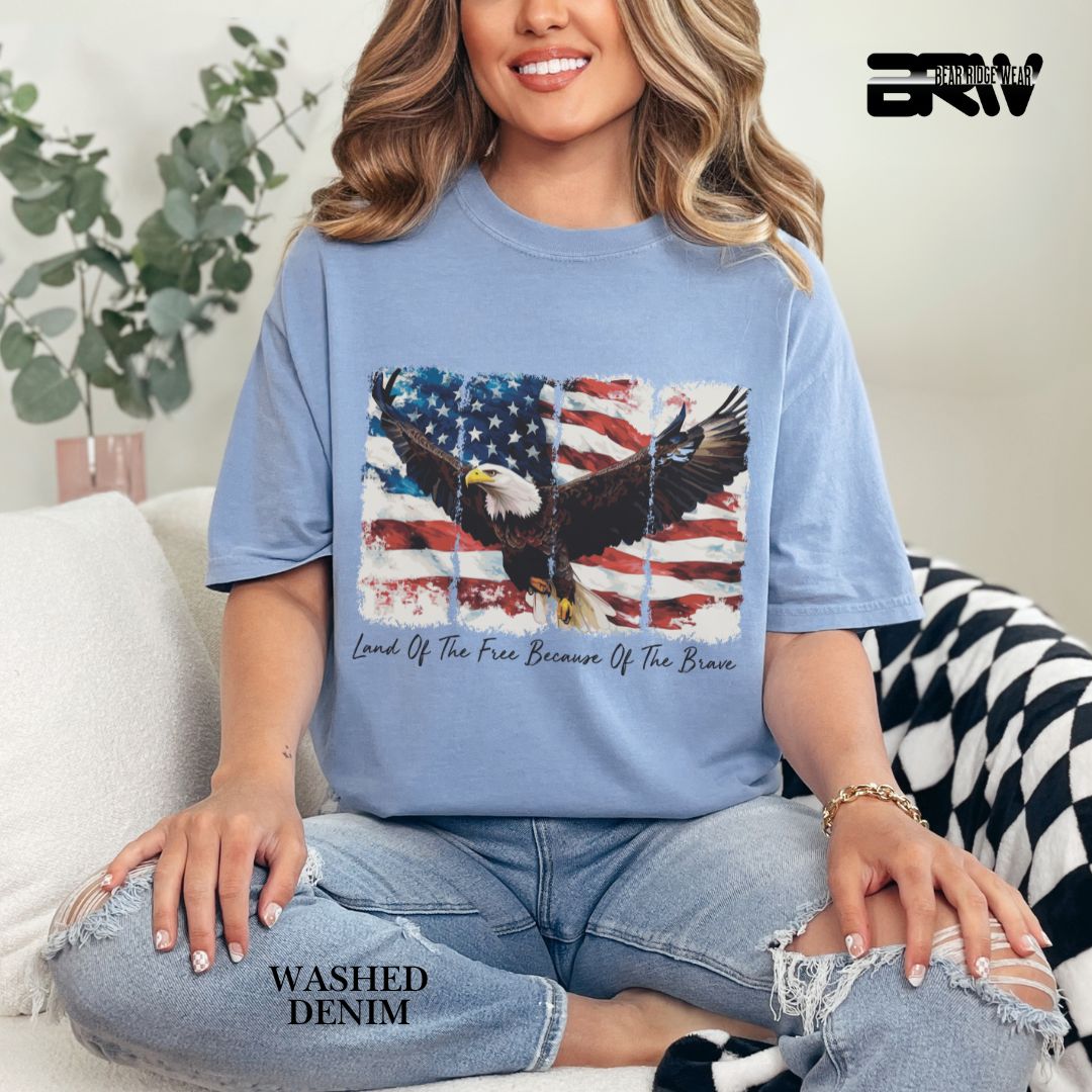 Land Of The Free-Eagle- Patriotic Tee