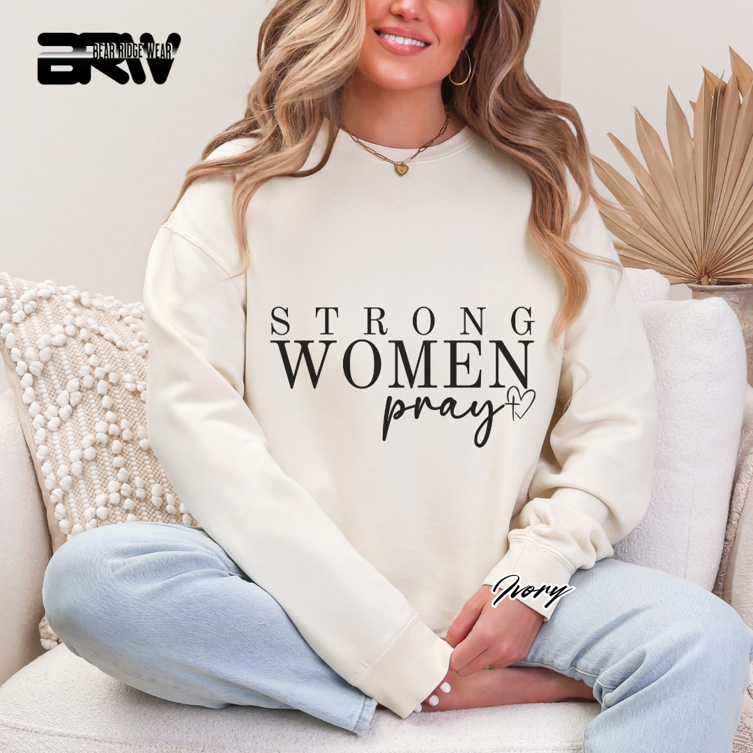 'Strong Woman Pray' Crewneck Sweatshirt