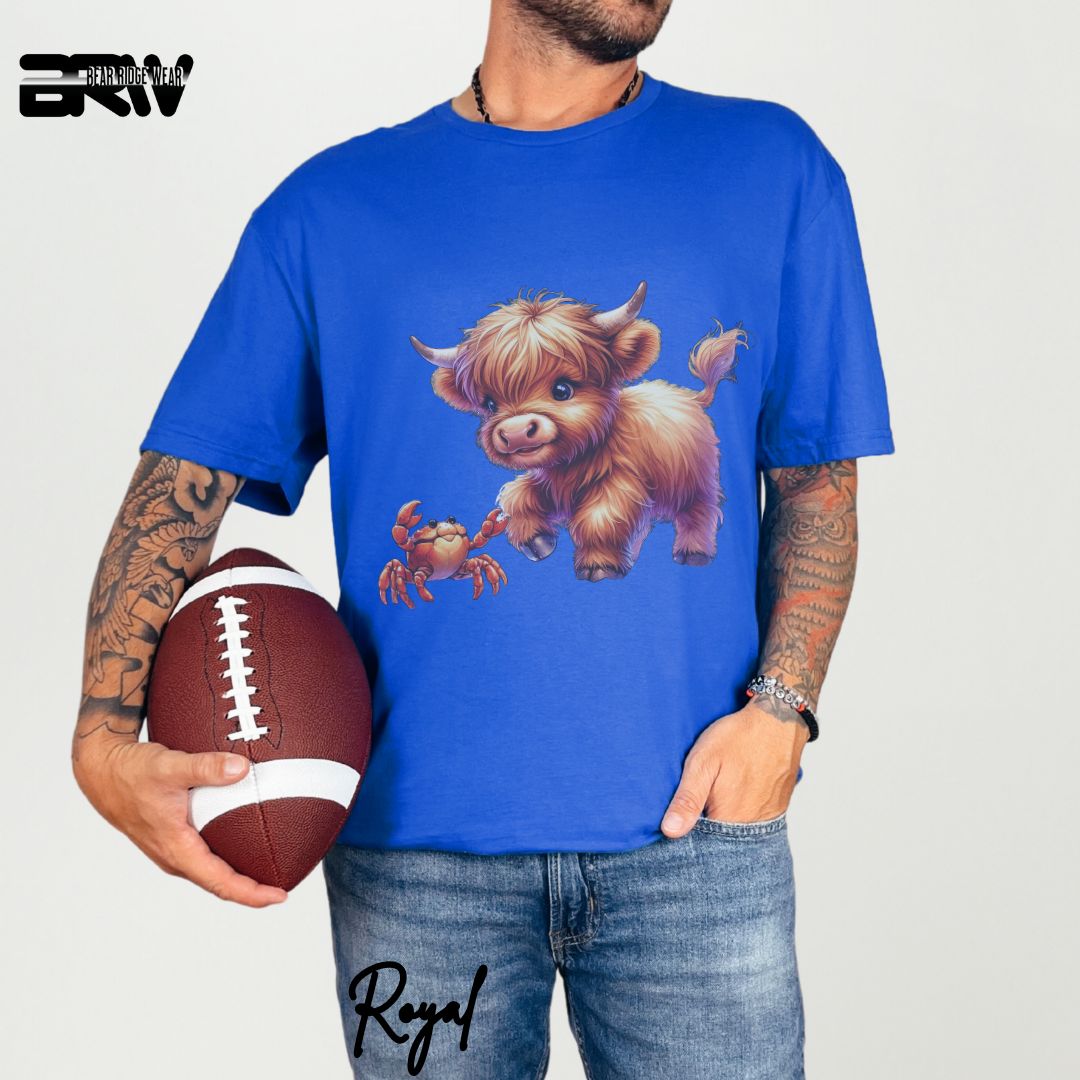 'Highland Cow-Crab' Summer T- Shirt