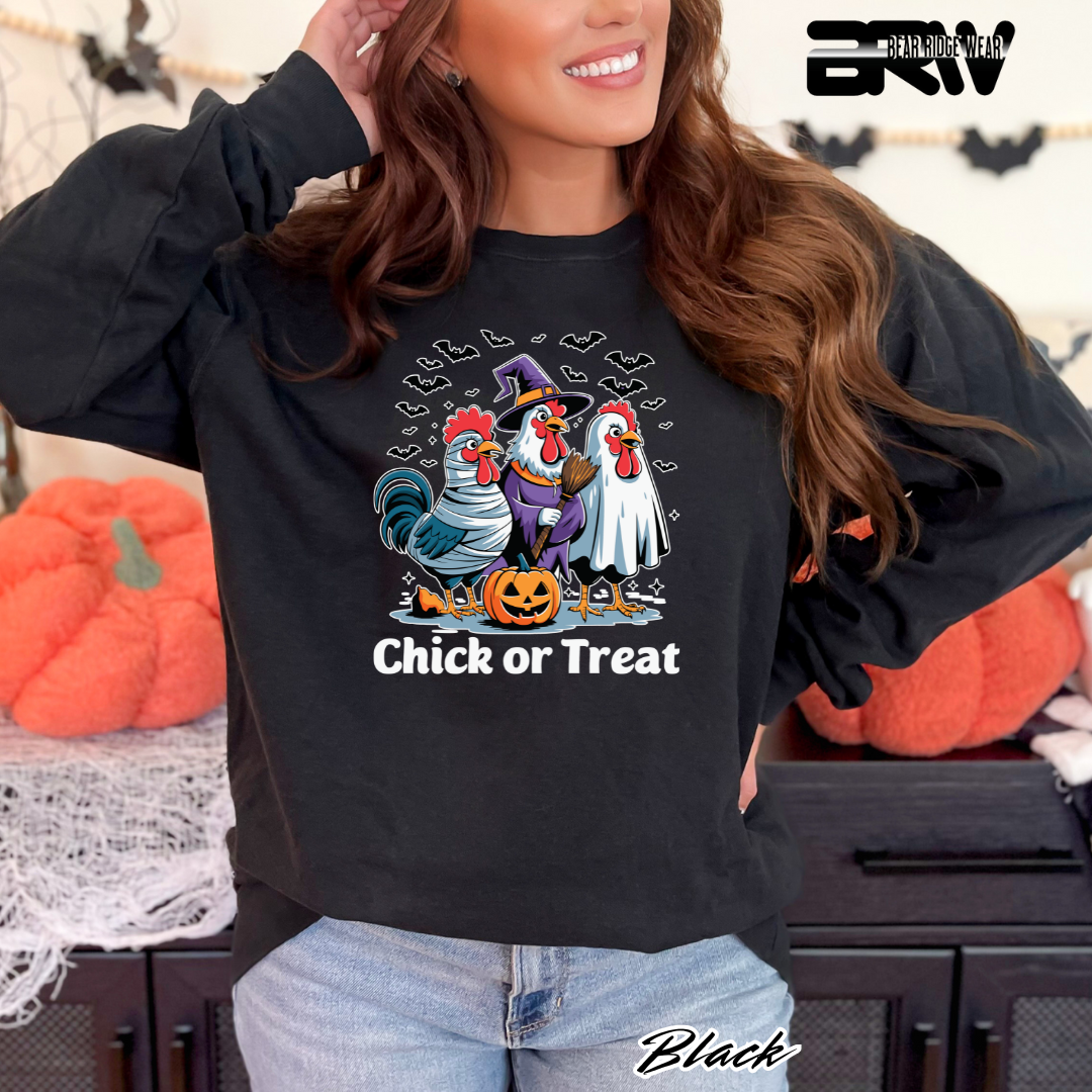 'Chick Or Treat' Fall Crewneck Sweatshirt