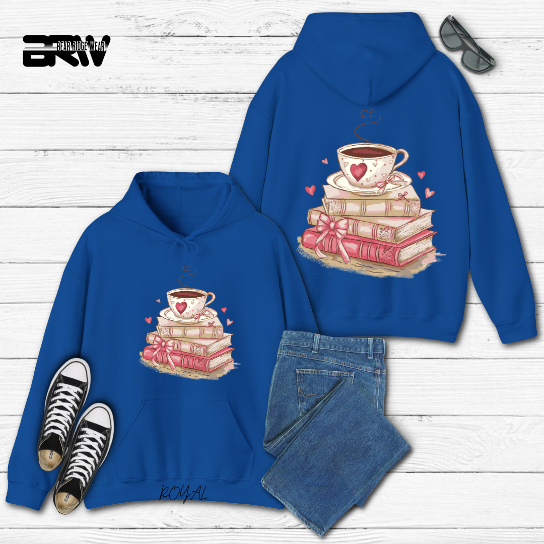 'Coffee on top of the books' Hoodie