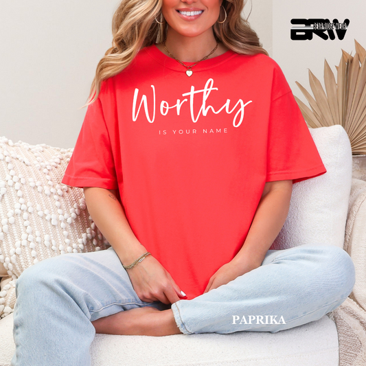 'Worthy-White' Faith Tee