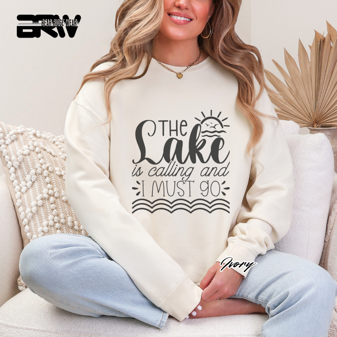 'The Lake Is Calling I Must Go' Crewneck Sweatshirt