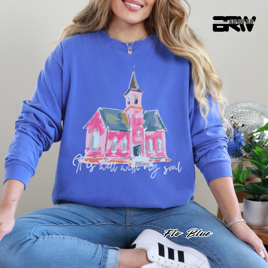 'It Is Well With My Soul' White Faith Long-Sleeve Tee