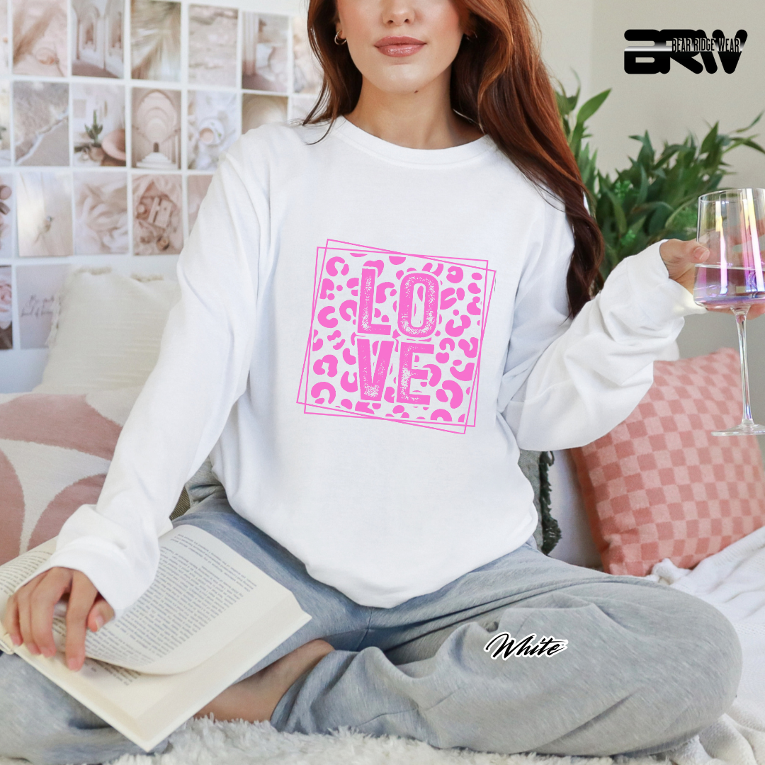 'Love' Leopard Long Sleeve Tee