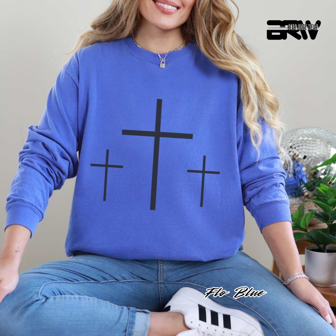'Three Cross' Faith Long-Sleeve Tee