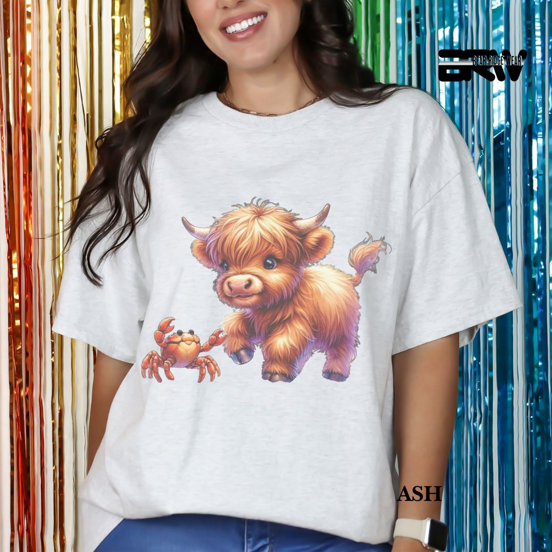 'Highland Cow-Crab' 3 Summer Tee