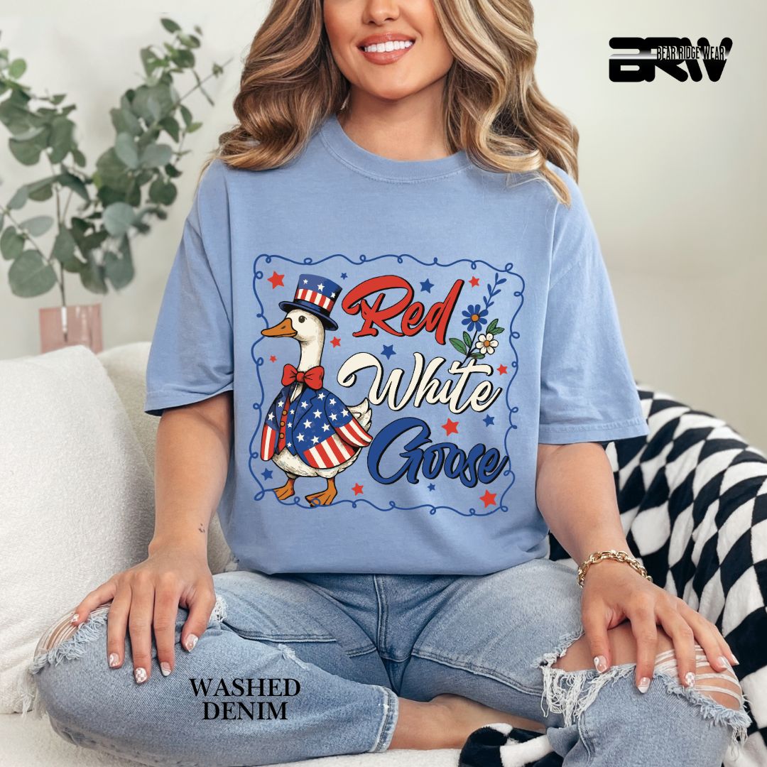 Red-White Goose- Patriotic Tee