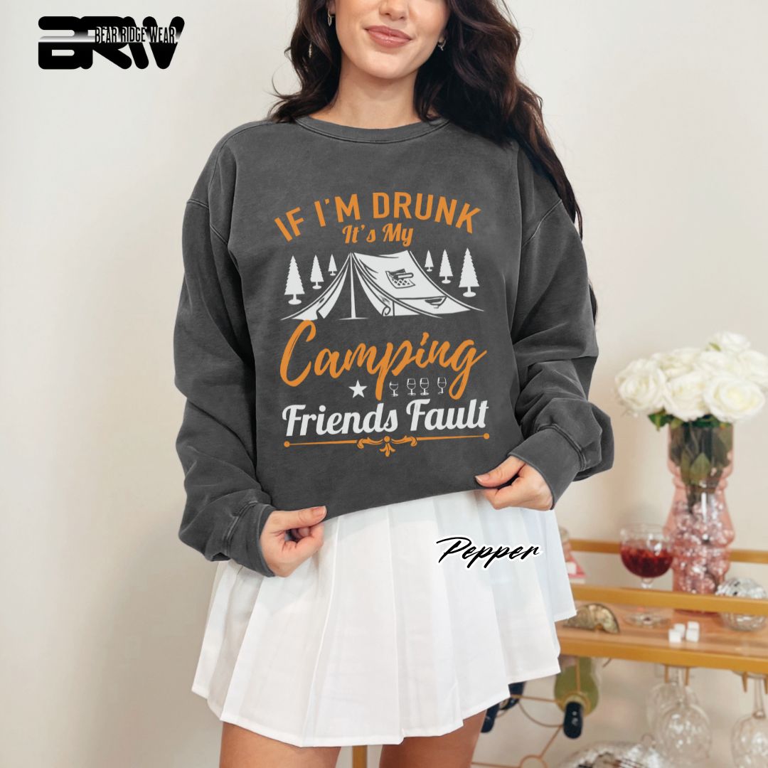 'If I'm Drunk-Camping' Summer Crewneck Sweatshirt