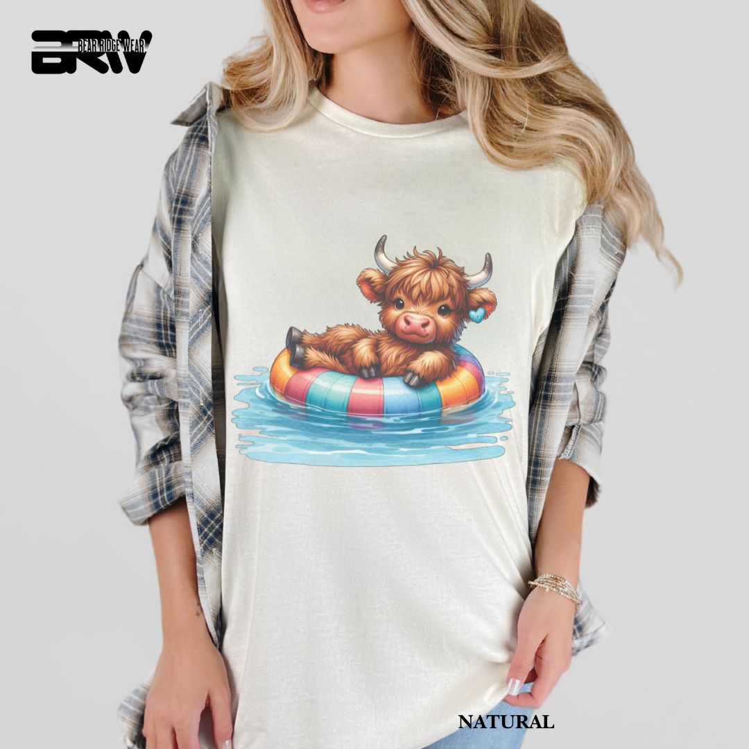 'Highland Cow- Float' 2 Summer Tee
