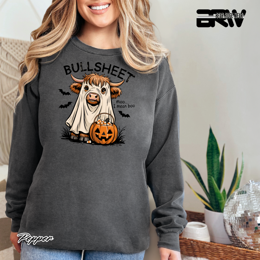 'Bull Sheet-Boo' Fall Crewneck Sweatshirt