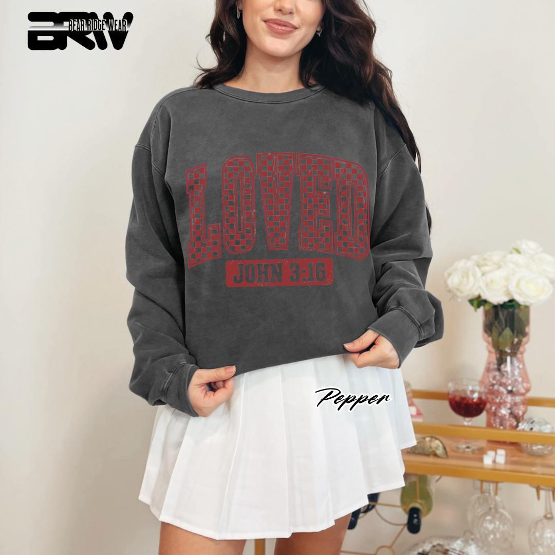 'Loved, John 3:16' Faith Crewneck Sweatshirt