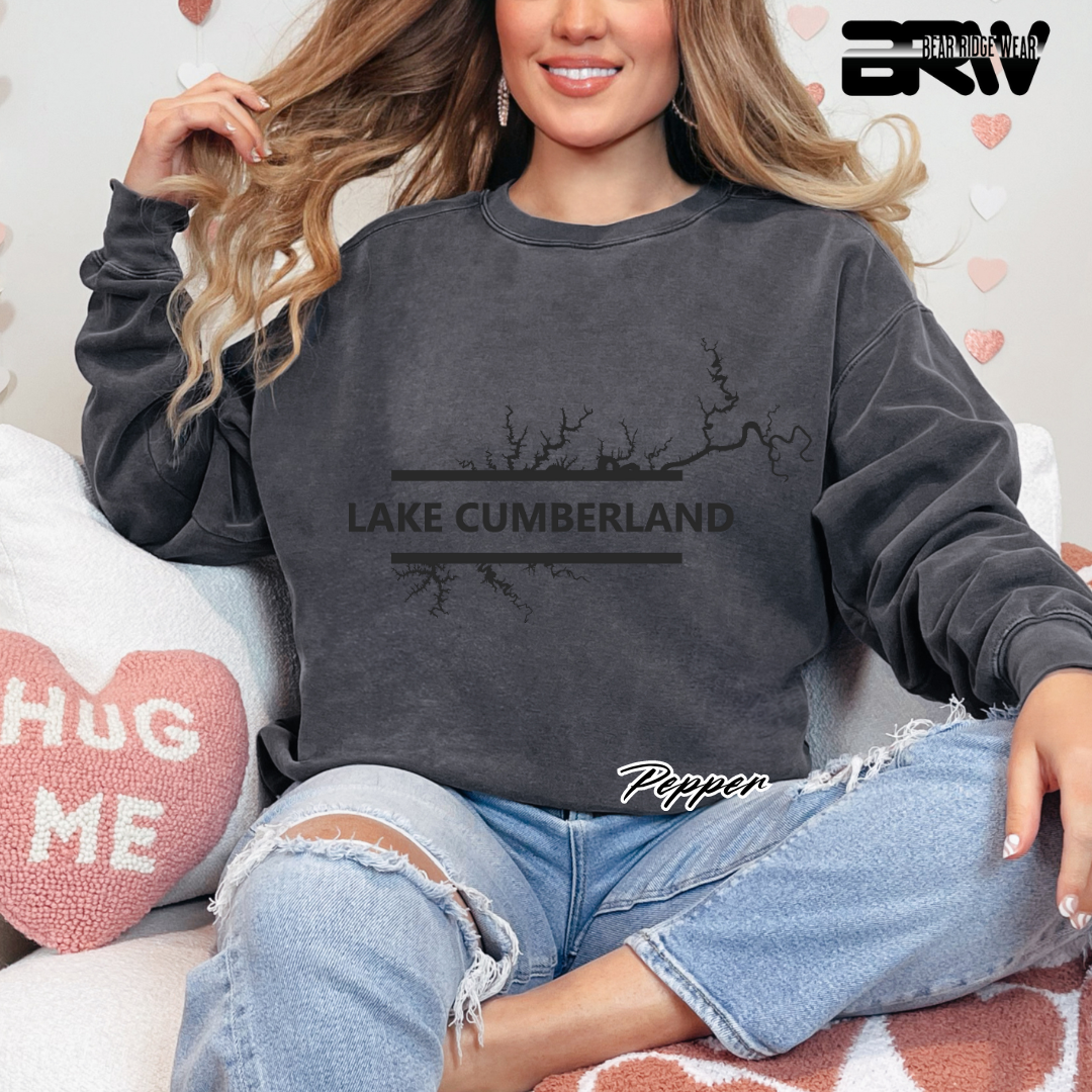 'Bold Lake Cumberland and Map' Crewneck Sweatshirt