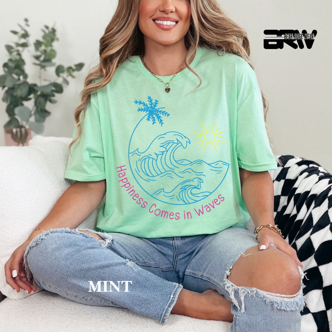 'Happiness Comes In Waves' 2 Summer Tee
