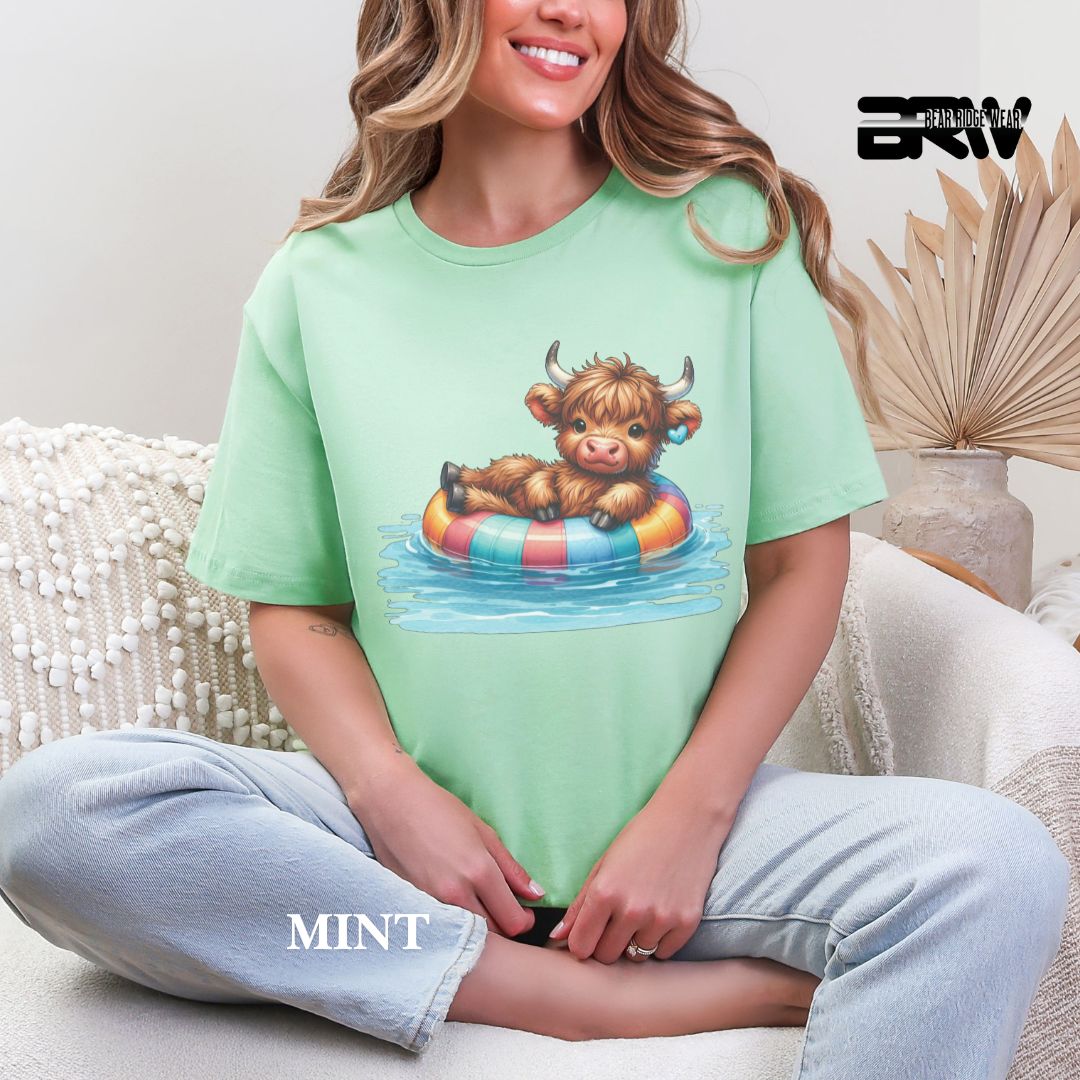 'Highland Cow- Float' 2 Summer Tee