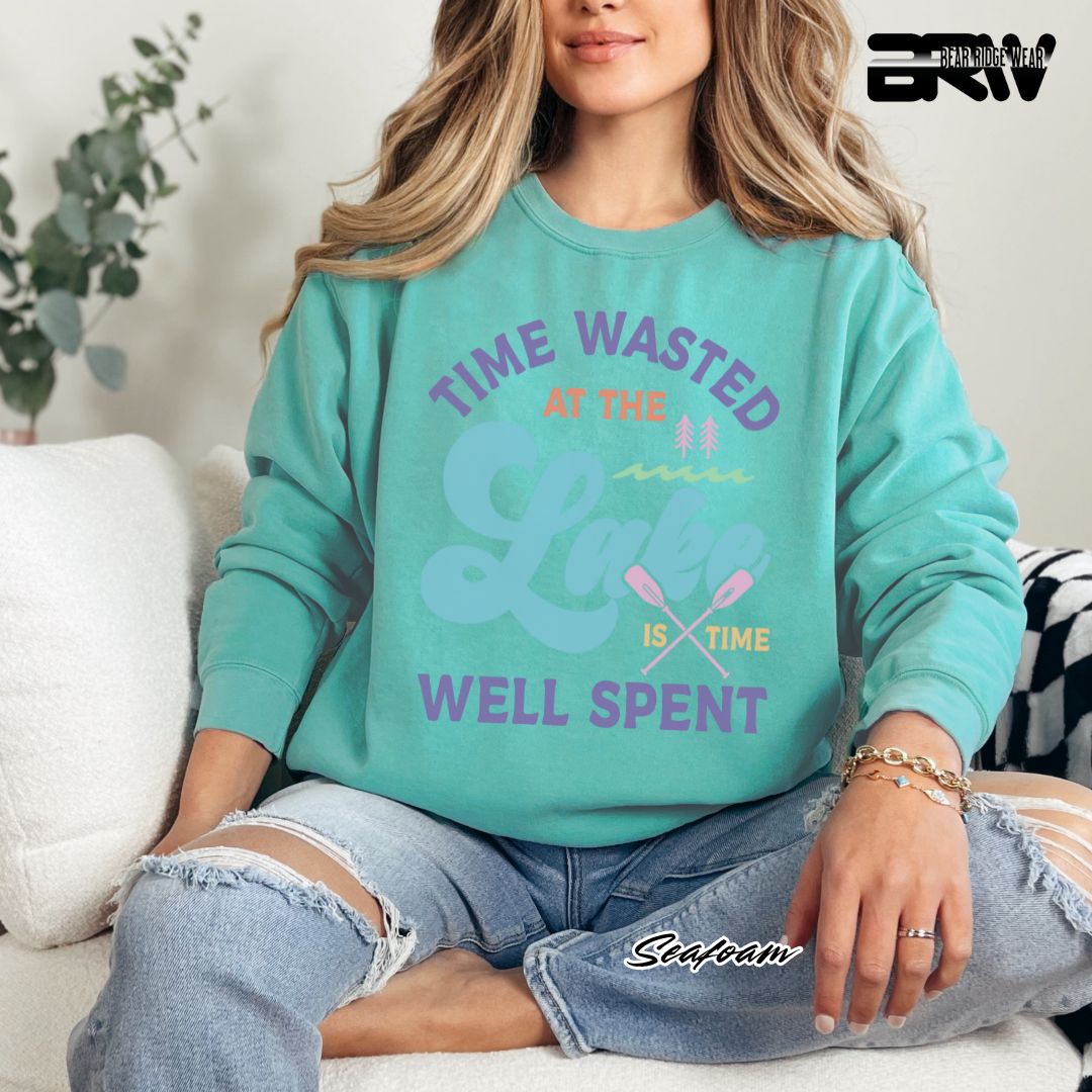 'Time Wasted At The Lake' Summer Crewneck Sweatshirt