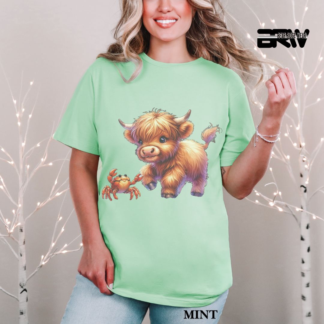 'Highland Cow-Crab' 2 Summer Tee
