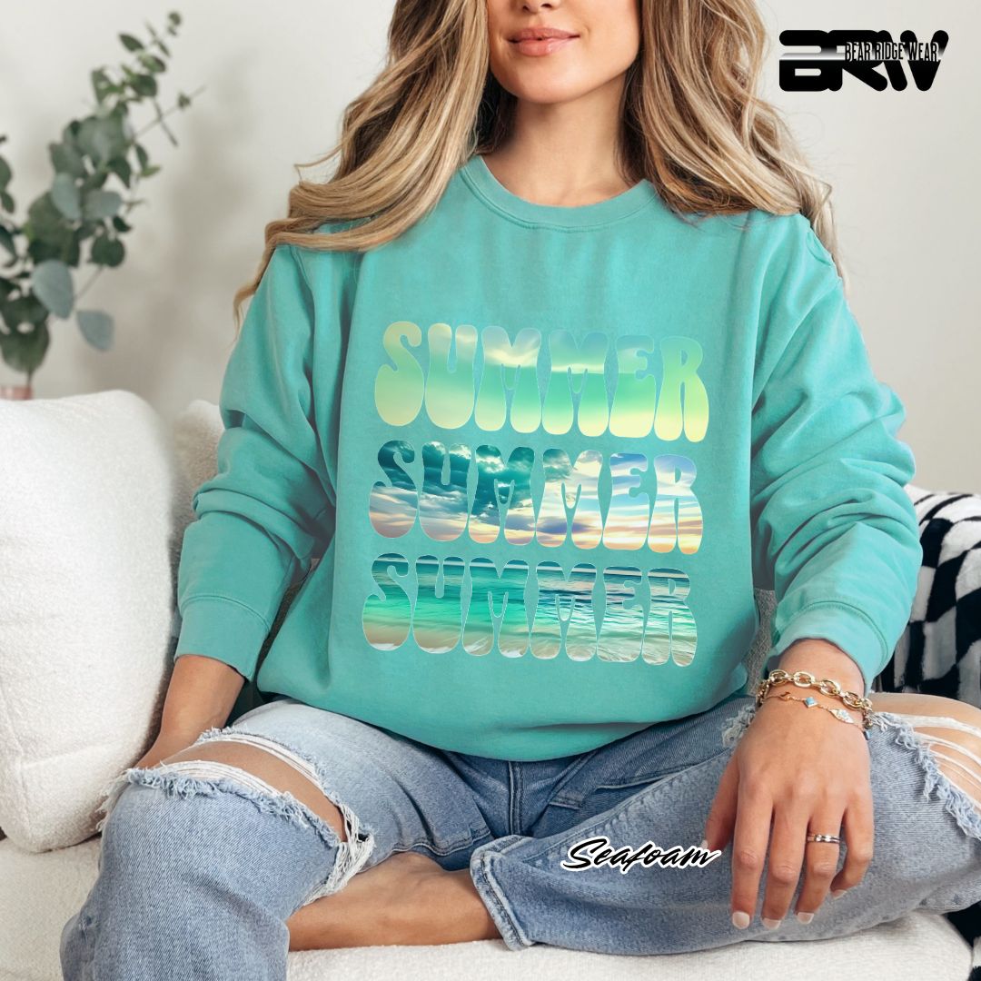 'Vibrant Summer Bubble Letter' Summer Long Sleeve Tee