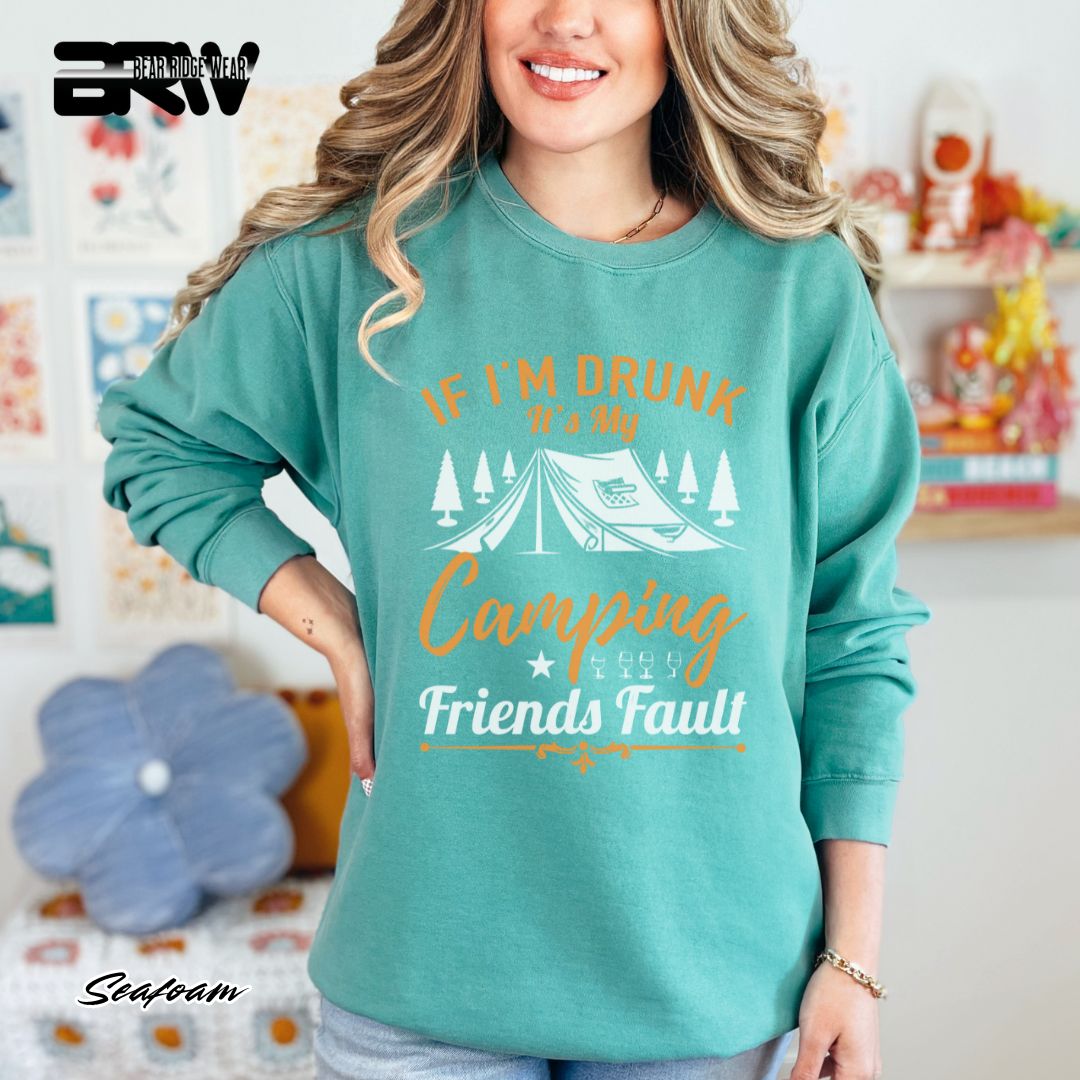 'If I'm Drunk-Camping' Summer Crewneck Sweatshirt