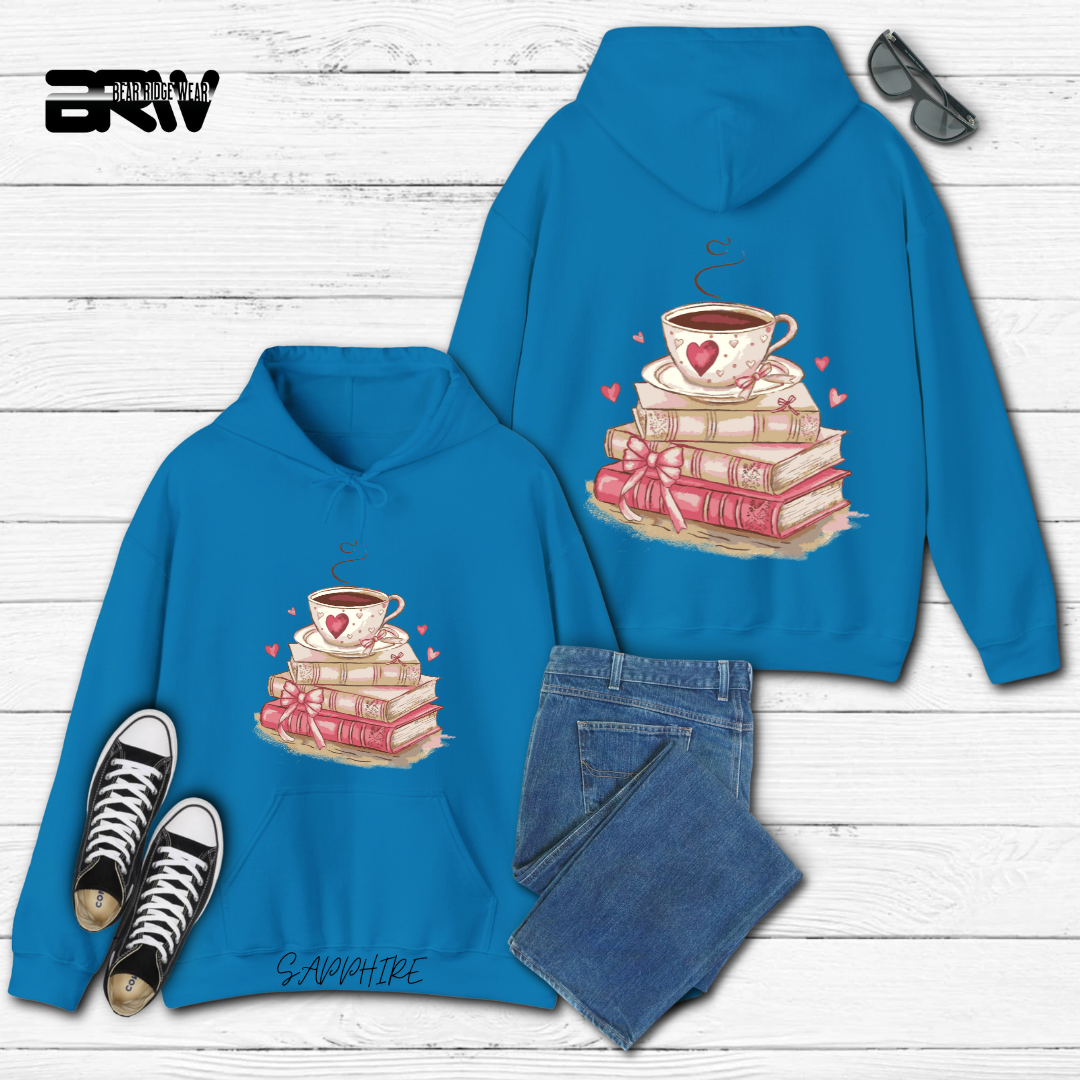 'Coffee on top of the books' Hoodie