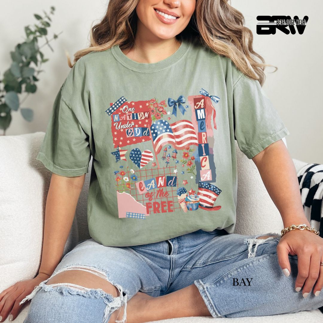America One Nation- Patriotic Tee