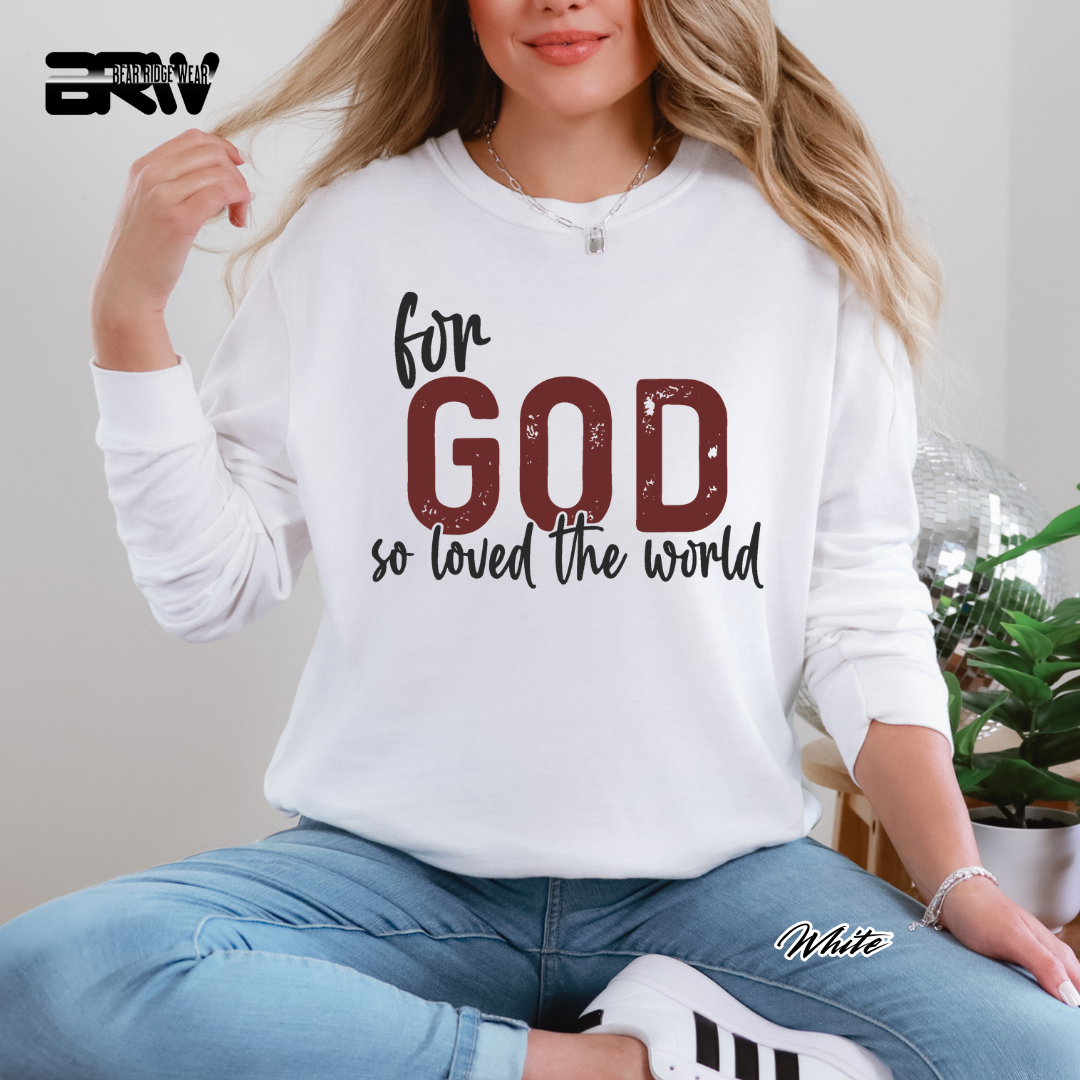 'For God So Loved The World' Faith Long-sleeve Tee