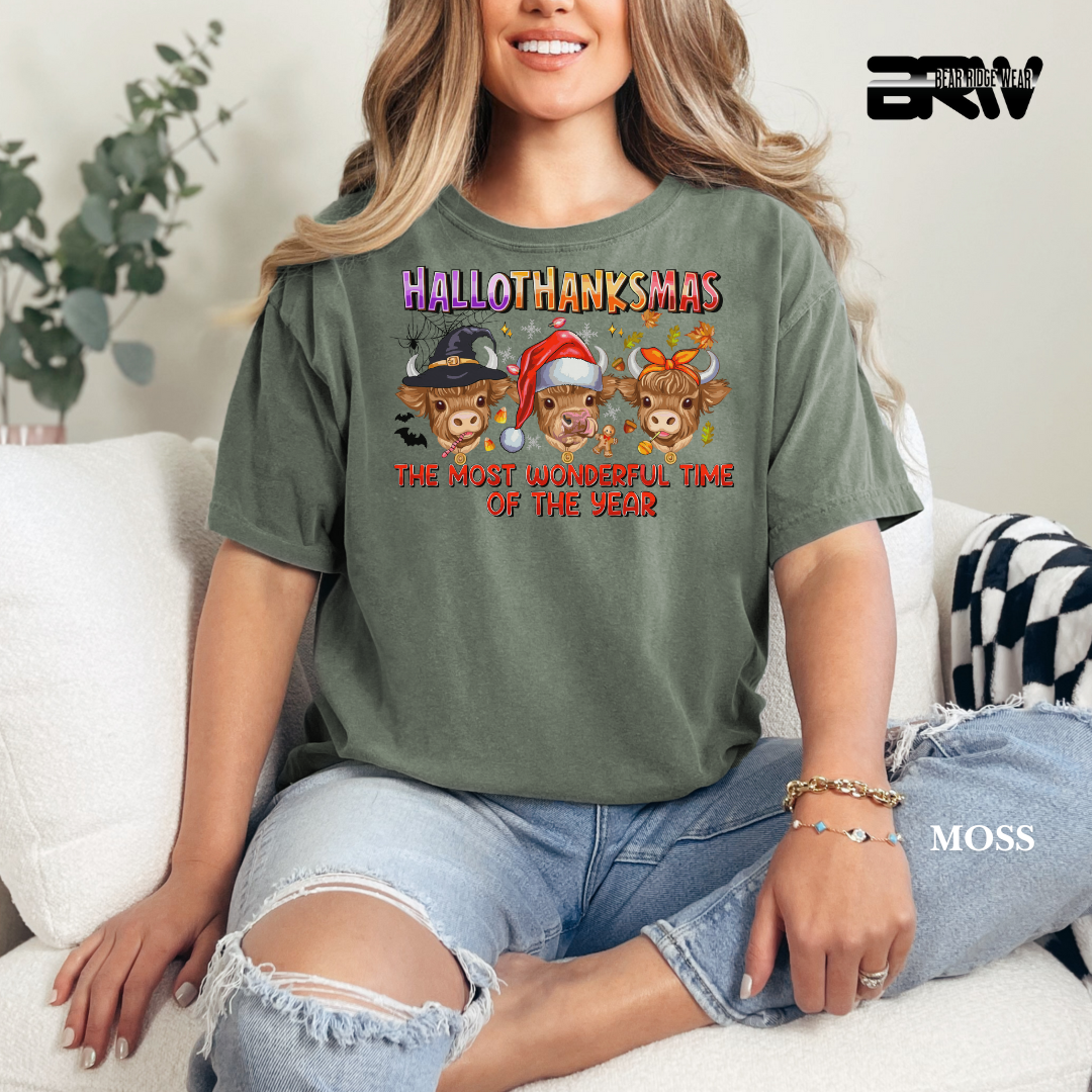 'Hallothanksmas cow' Fall Tee