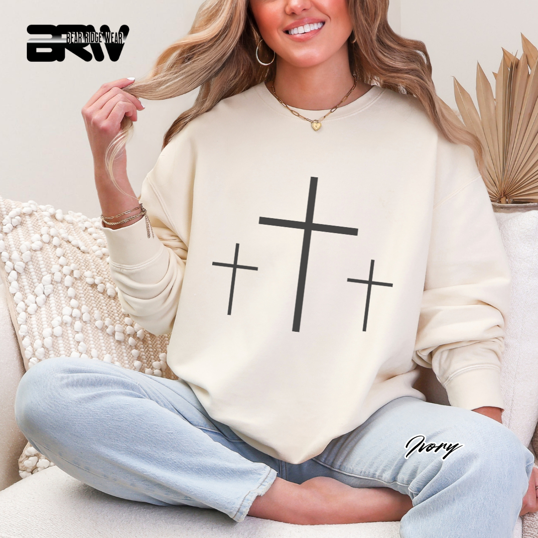 'Three Cross' Faith Long Sleeve Tee