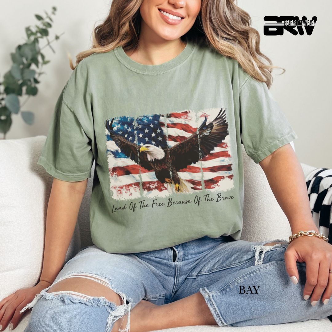 Land Of The Free-Eagle- Patriotic Tee