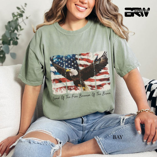 Land Of The Free-Eagle- Patriotic Tee